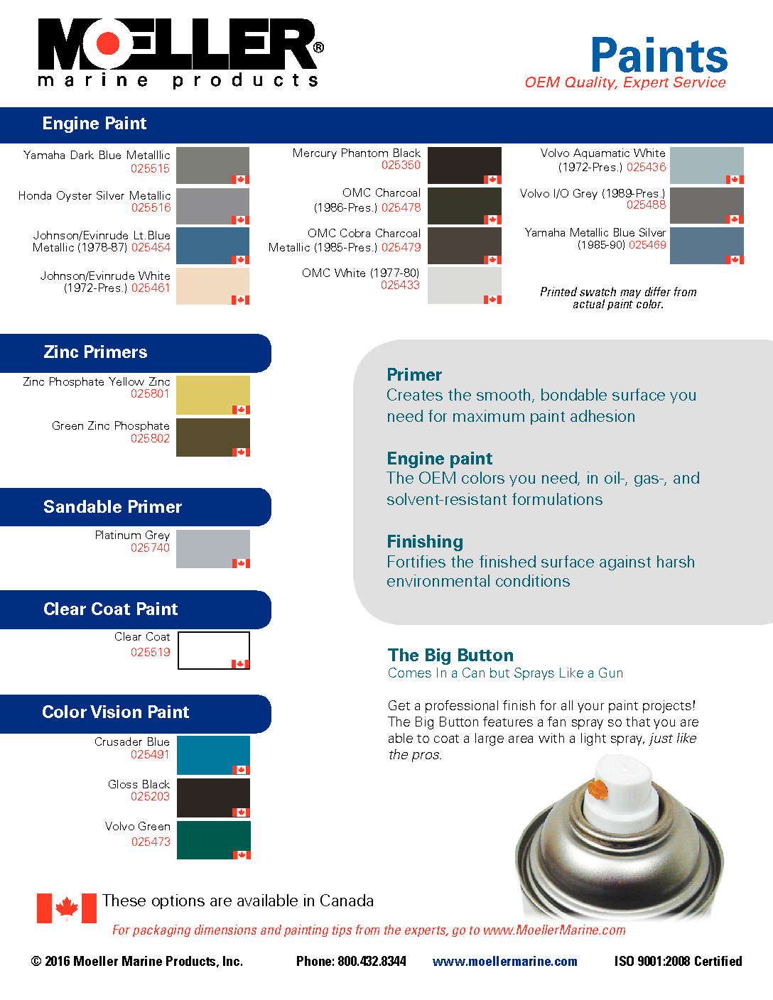 Moeller Engine Paint Color Chart