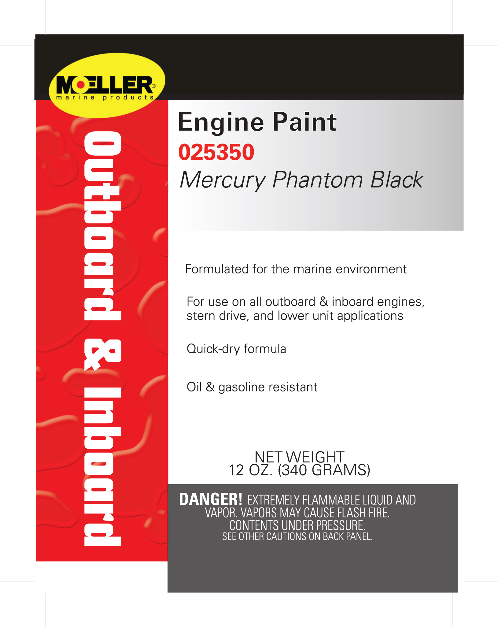 Mercruiser Engine & Sterndrive Paint Replaces Phantom Black Mariner Mercury 