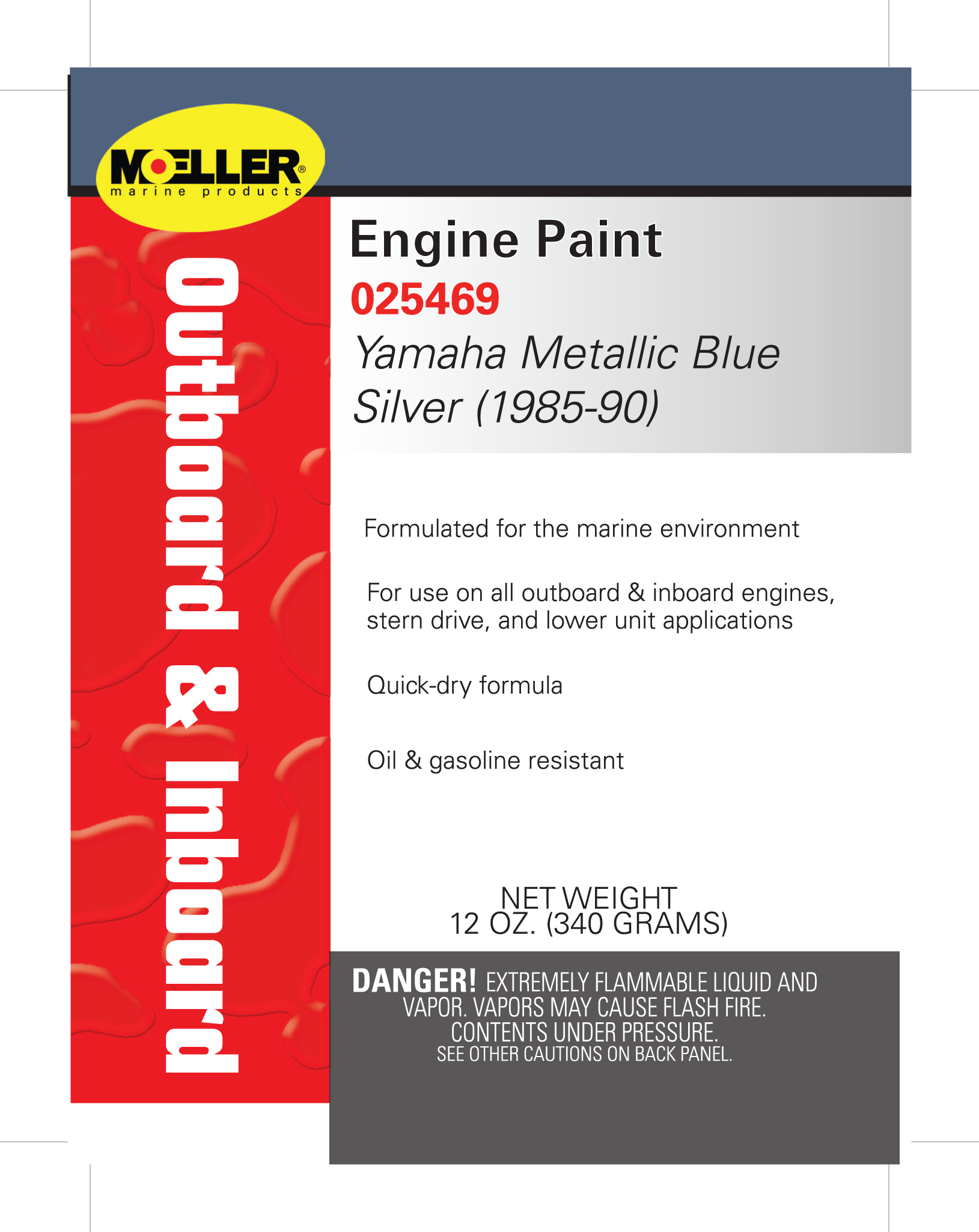 MOELLER Engine Spray Paint - Yamaha Metallic Blue Silver (1985-90)