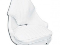 Moeller Heavy Duty Economy Boat Helm Seat, Cushion, and Mounting Plate Set  (17.5 x 15.625 x 16.25, White)